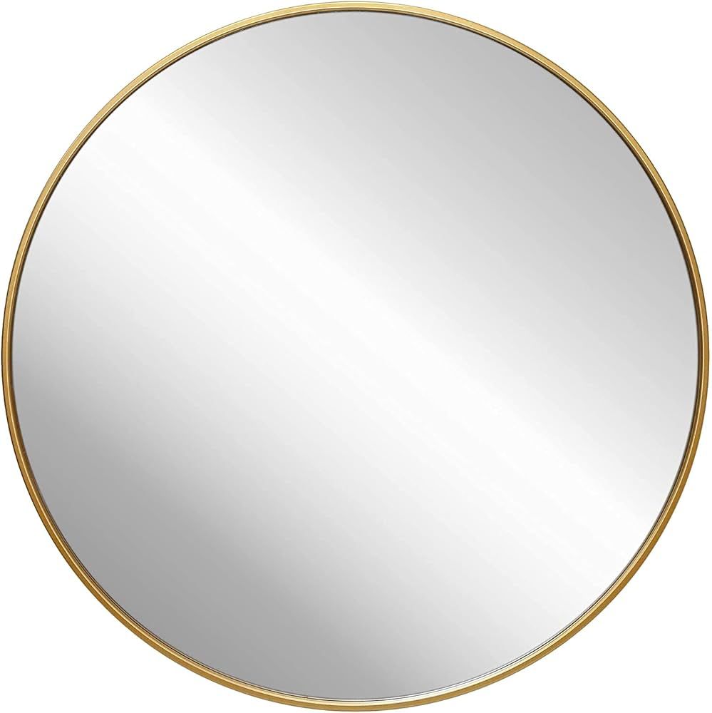 zenmag Round Mirror for Wall,30-inch Metal Framed Circle Mirror, Large Bathroom Mirror, Gold Wall... | Amazon (US)