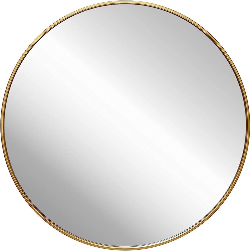 zenmag Round Mirror for Wall,30-inch Metal Framed Circle Mirror, Large Bathroom Mirror, Gold Wall... | Amazon (US)