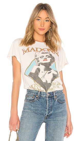 Madeworn Madonna Who's That Girl Glitter Tee in Off White & Glitter | Revolve Clothing (Global)