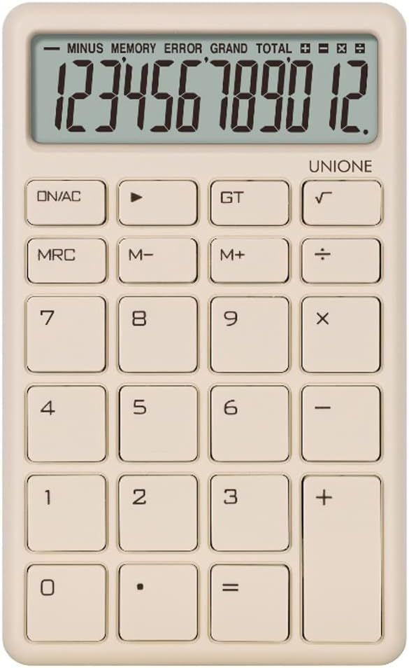 UNIONE Pocket & Desktop Beige Calculator with a Bright LCD, Dual Power Handheld Desktop. Color. B... | Amazon (US)