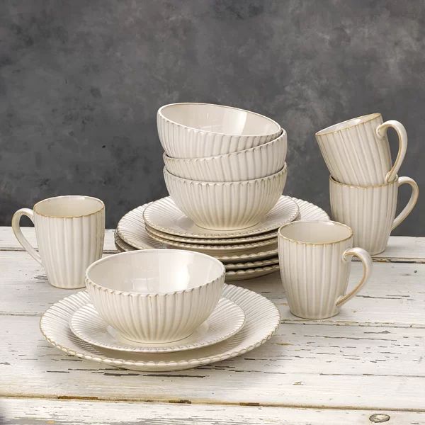 Dakota Fields Stoneware Dinnerware Set - Service for 4 (Set of 16) | Wayfair North America