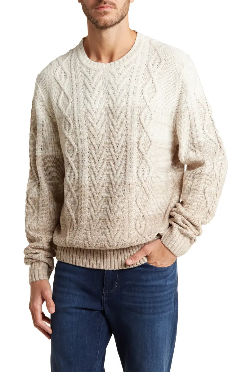 Ombré Crewneck Cable Knit Sweater | Nordstrom Rack