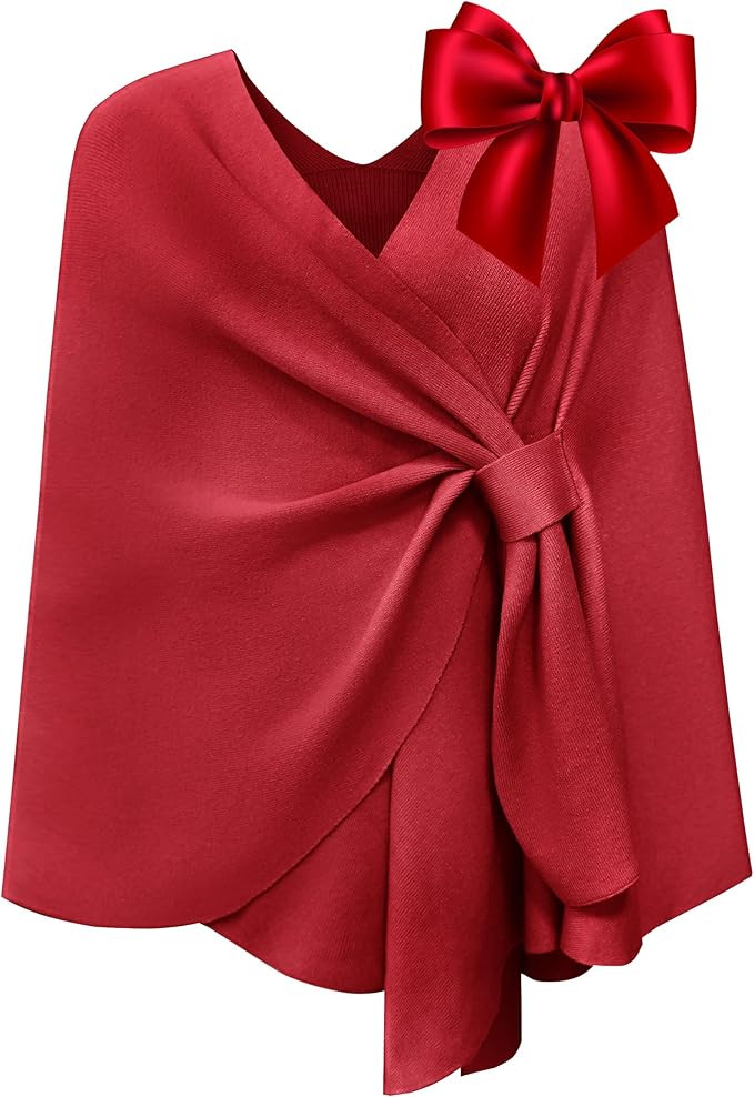 PULI Women's Elegant Shawl Wraps Soft Open Front Poncho Sweater for Spring Fall Winter | Amazon (US)