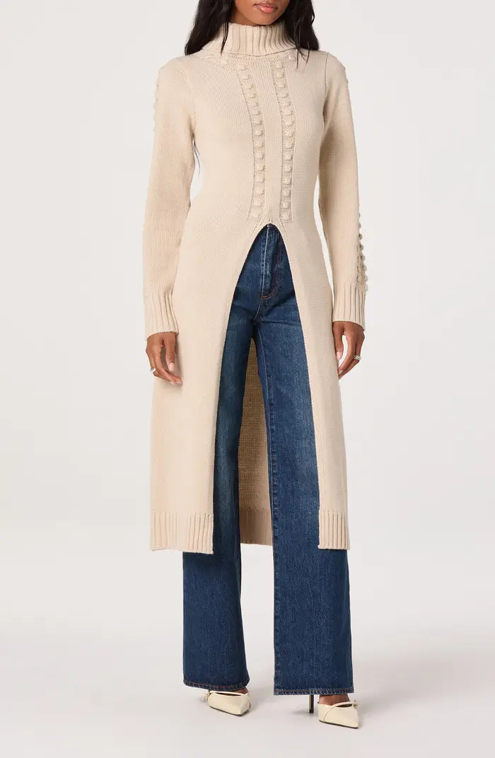 ASTR the Label Textured Maxi Turtleneck Sweater | Nordstrom | Nordstrom