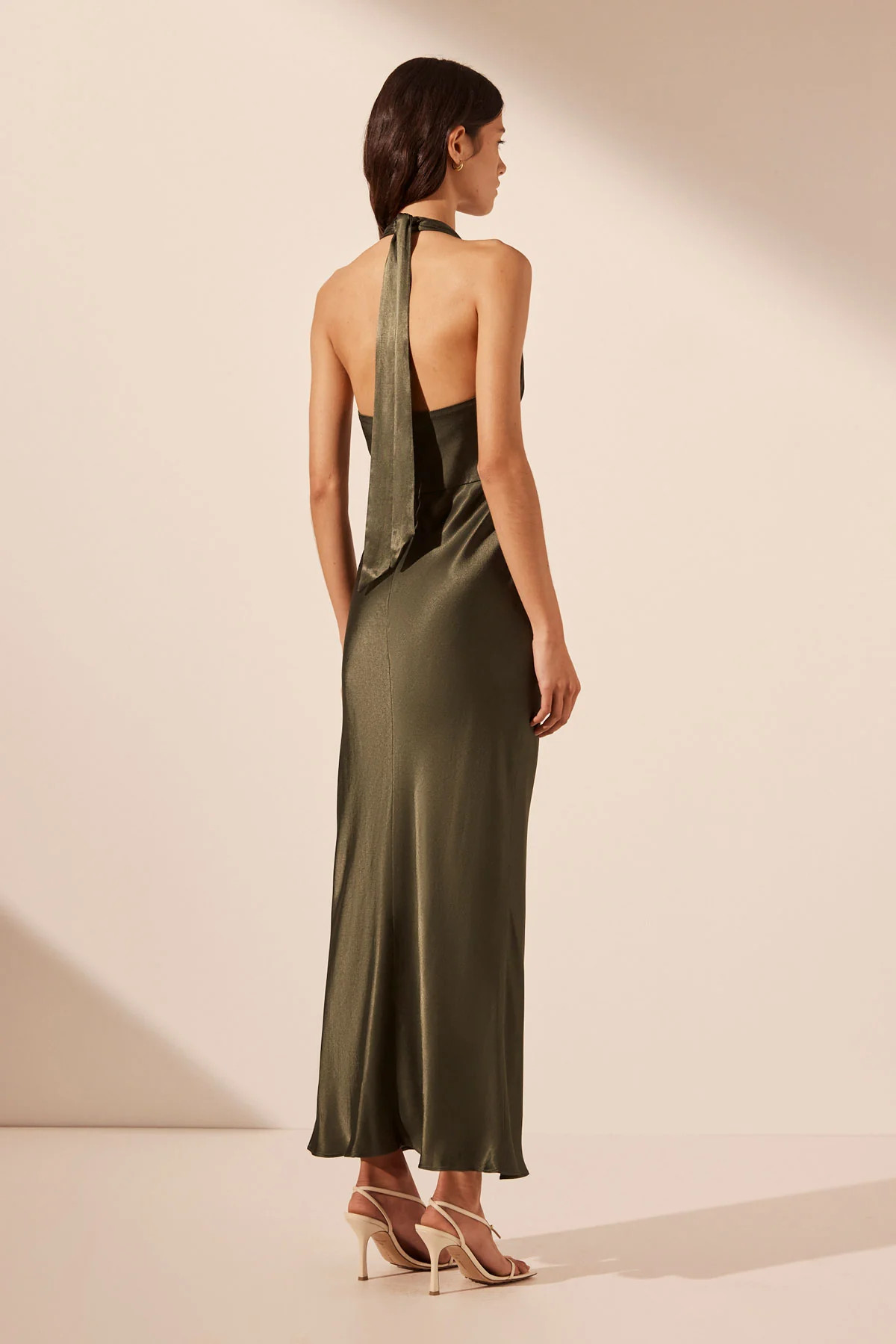 La Lune Plunged Halter Midi Dress | Forest | Dresses | Shona Joy | Shona Joy