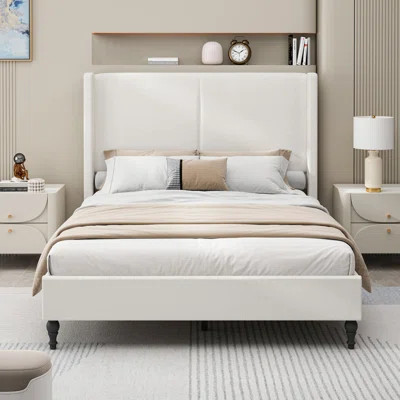 Queen Size Bed Frame (Beige) | Wayfair North America