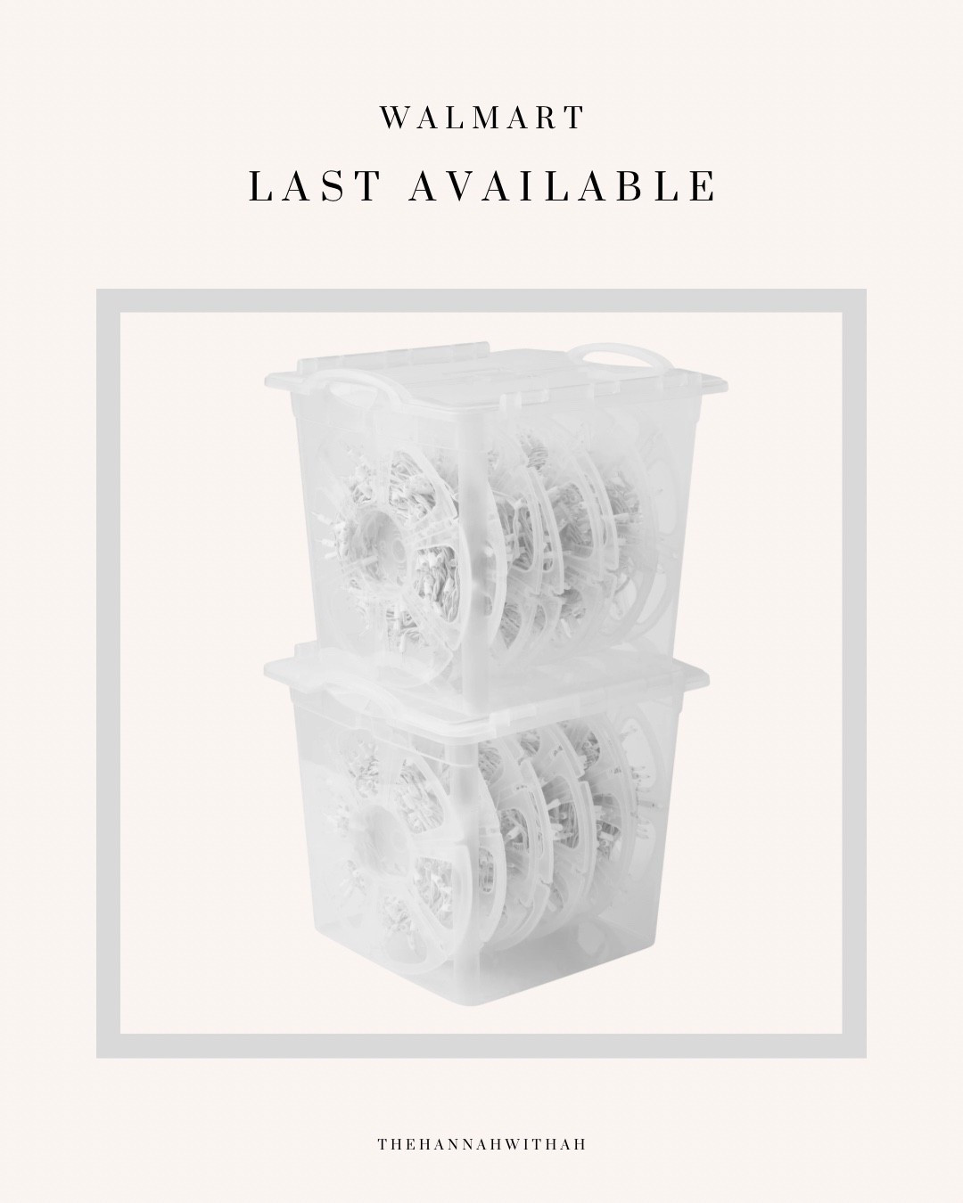 Christmas has been long over, but these christmas light storage containers from the Walmart x Home Edit collab are one of the few products left from this line. If you’re like me and always thinking about better ways to organize your holiday decor, this is a great buy