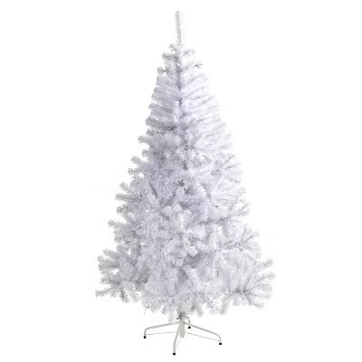 6ft. White Artificial Christmas Tree with 680 Branches – Sleek Modern Seasonal Holiday X-Mas Glow | Target