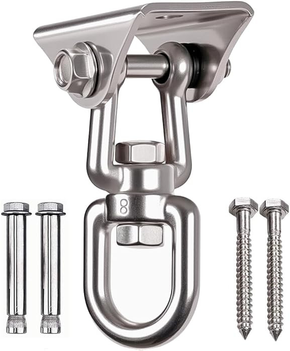 Heavy Duty 360° Swivel Swing Hanger, Stainless Steel Swing Hook for Ceiling Wooden Porch Swing H... | Amazon (CA)