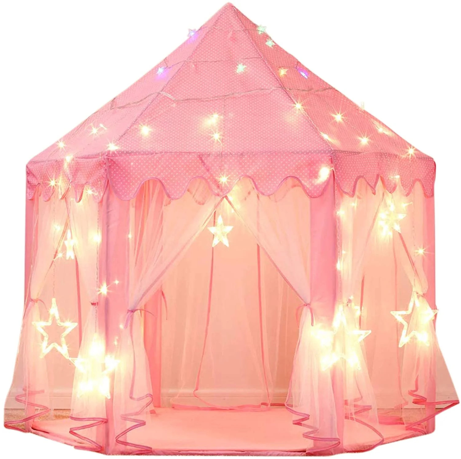 Princess Tent Girls Large Playhouse Kids Castle Play Tent with Star Lights Toy for Children Indoo... | Walmart (US)