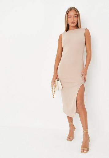 Missguided - Stone Rib Cut Out Sleeveless Midaxi Dress | Missguided (US & CA)
