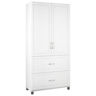 74 in. H x 36 in. W x 15 in. D Trailwinds White 2-Door/2-Drawer Freestanding Storage Cabinet | The Home Depot