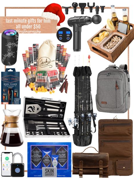 Last minute gifts for him. Gifts for him under $50. Husband gift. Boyfriend gift. Fiancé gift. Brother gift. Dad gift. Fishing gift. Grilling gift. Beard trimmer. Easy guys gift.

#LTKGiftGuide #LTKfindsunder50 #LTKmens