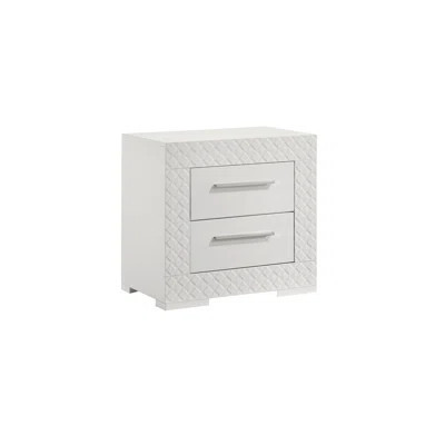 Modern 2 Nightstand With White Finish And Luxury Touch In Contemporary | Wayfair North America