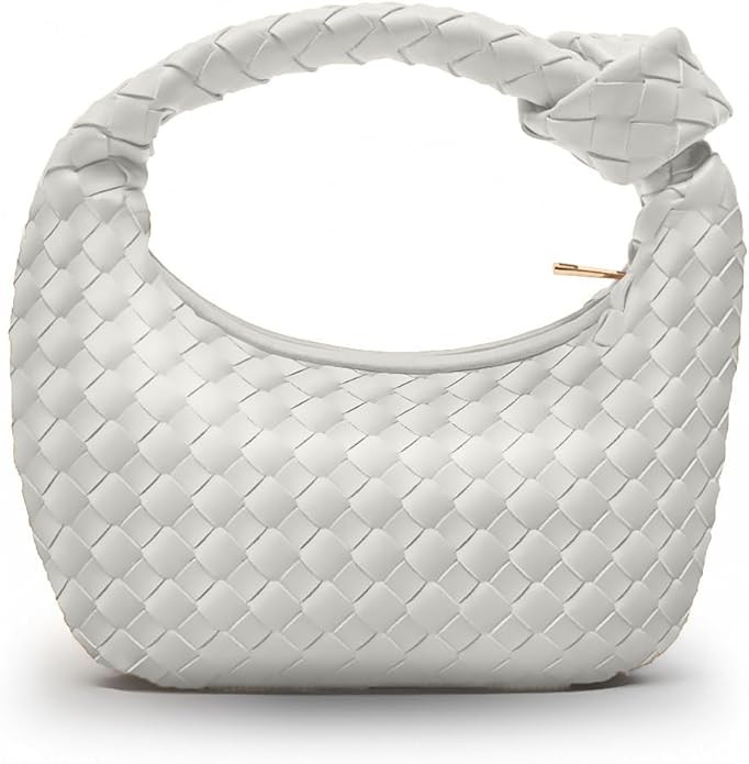 Woven Purse - Woven Bags for Women - Leather Hobo Handbags - Fashion Knotted Small Top Handle Clu... | Amazon (US)