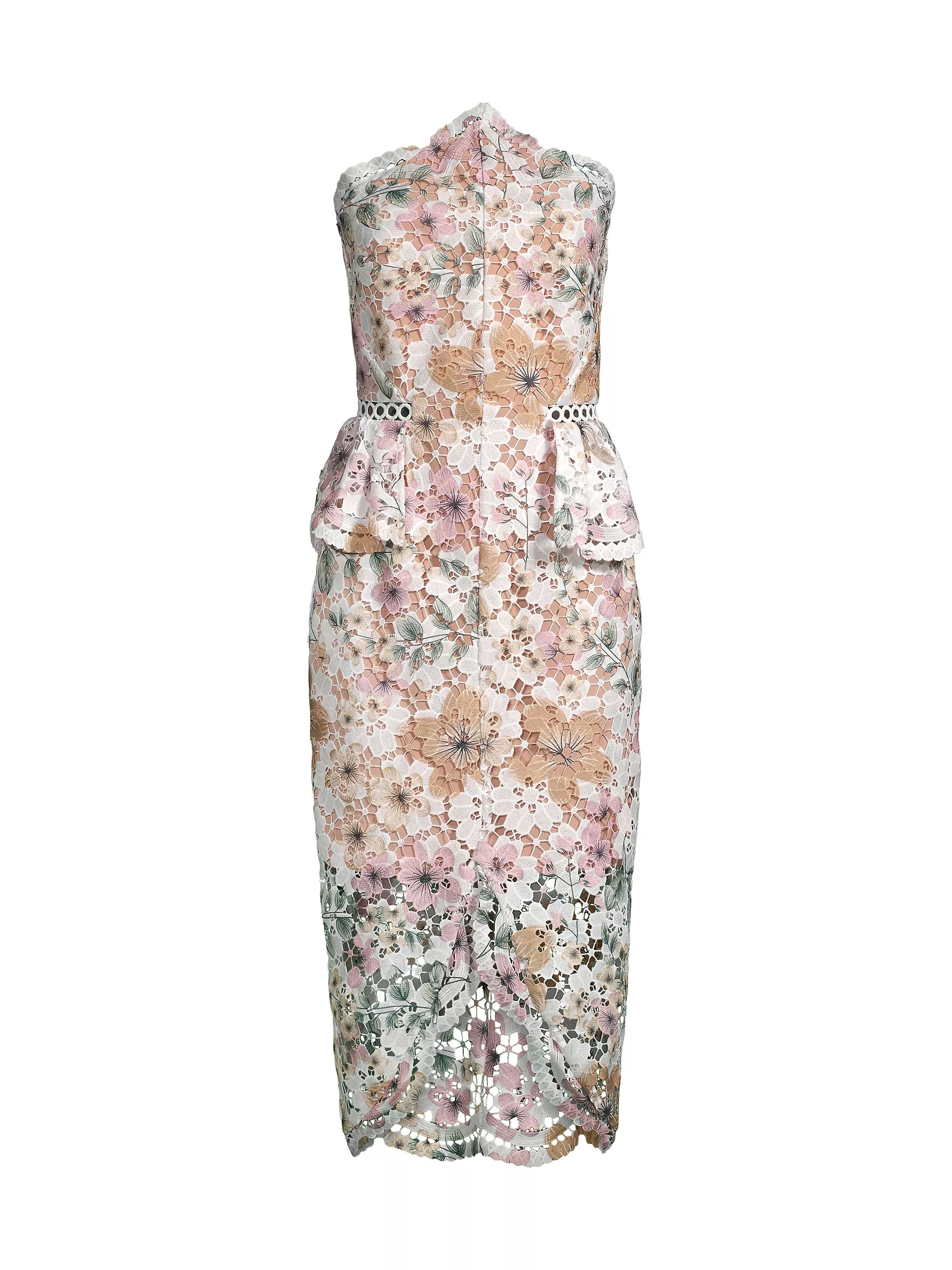 Times Peplum Lace Midi-Dress | Saks Fifth Avenue