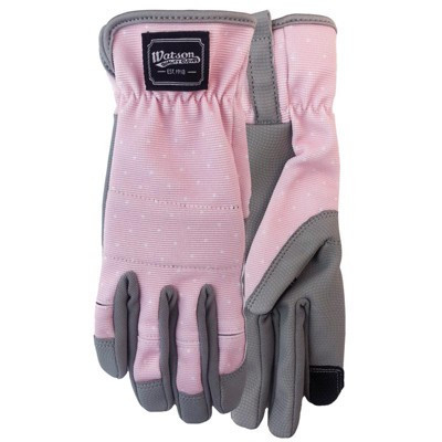 Watson Gloves Home Grown M Spandex Uptown Girl Gray/Pink Gardening Gloves | Target