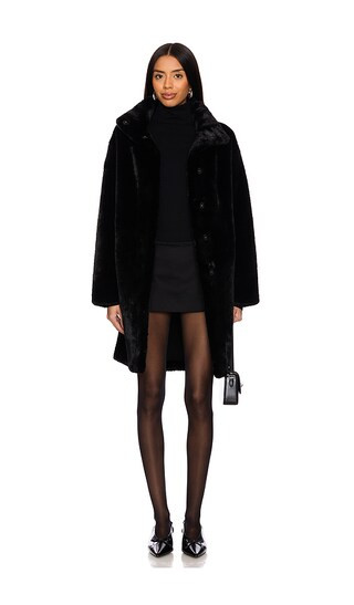 Apparis Blair Mid Length Coat in Black. - size L | Revolve Clothing (Global)