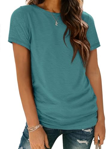 ATHMILE Womens T Shirt Summer Tops Short Sleeve Shirts Fashion Basic Casual Tee Oversized Clothes 2026 Trendy | Amazon (US)