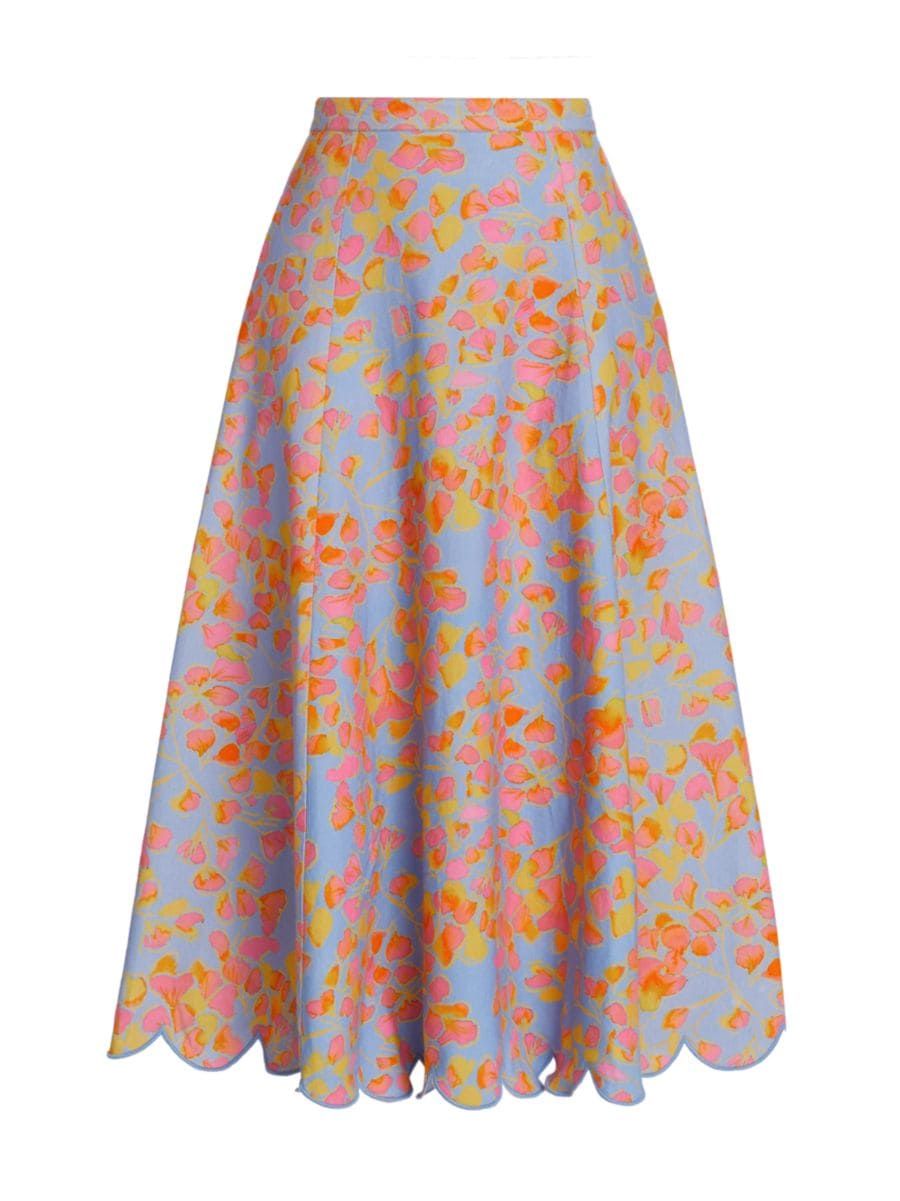 Falynn Floral Scallop Maxi Skirt | Saks Fifth Avenue
