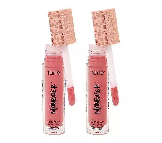 tarte maneater satin blush cheek plump duo | QVC