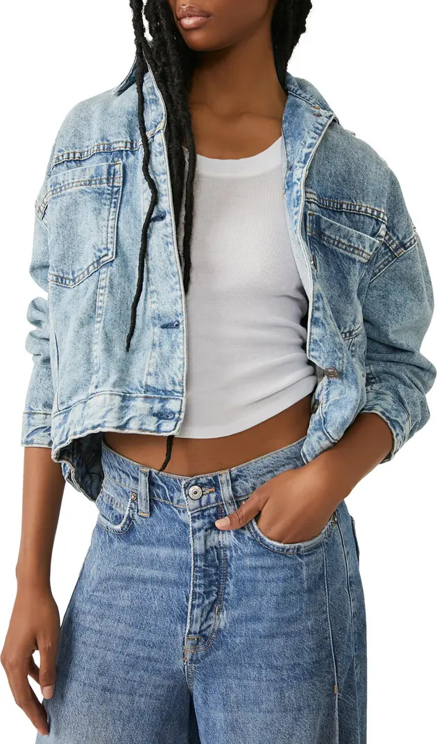 We The Free Opal Swing Denim Trucker Jacket | Nordstrom