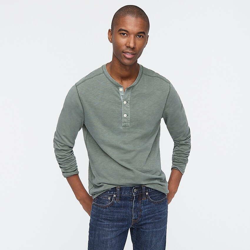 Garment-dyed slub cotton henley | J. Crew US