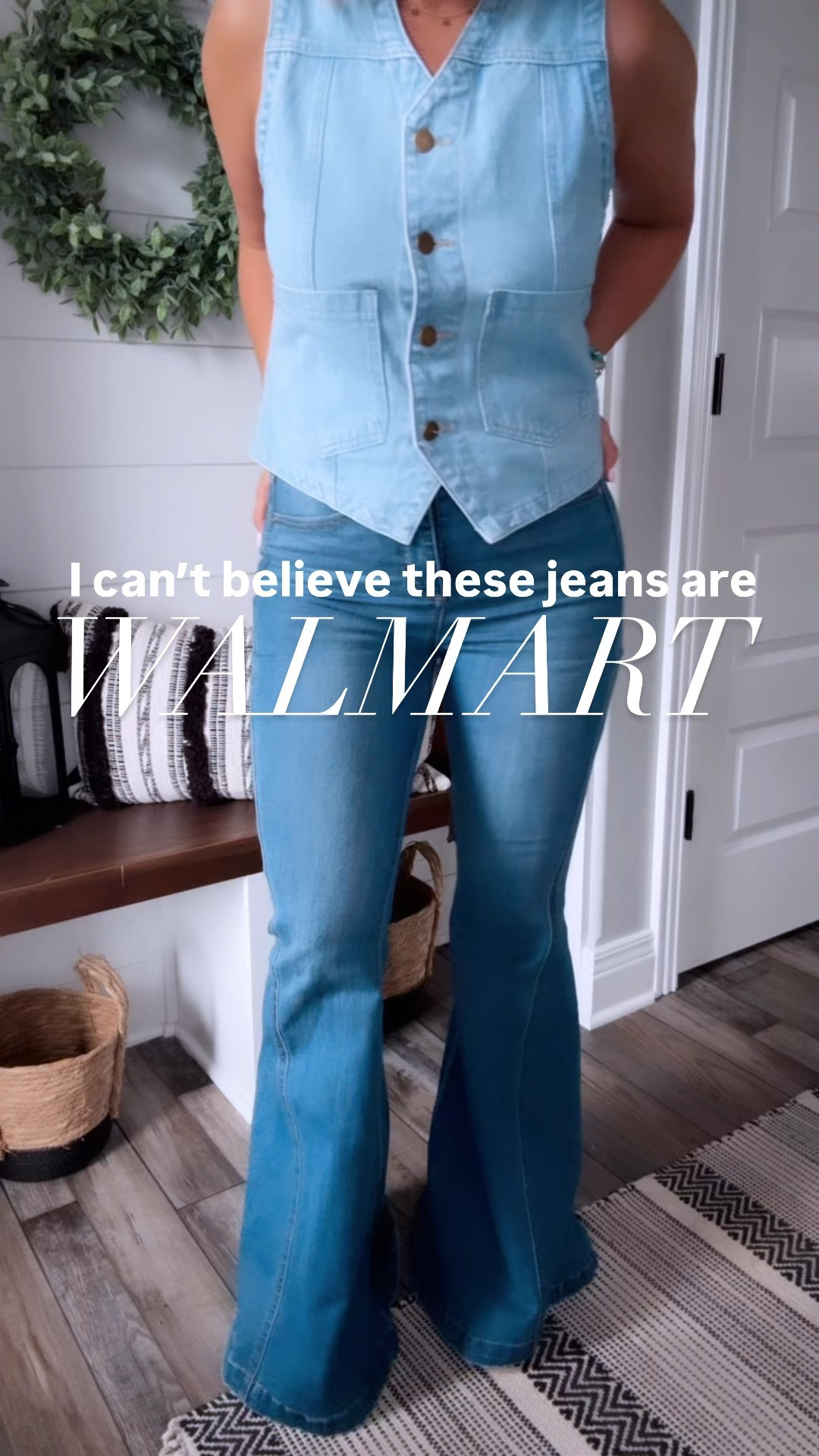 I cannot believe these jeans are @walmart you guys!!!!! They fit like a glove and remind me of a much more expensive brand!!!!! Only $24.50!!!!!!!
⬇️⬇️⬇️
Vest size small 
Jeans wearing my true size 4 but could size down because they have a lot of stretch!


#LTKfindsunder50 #LTKFestival #LTKstyletip