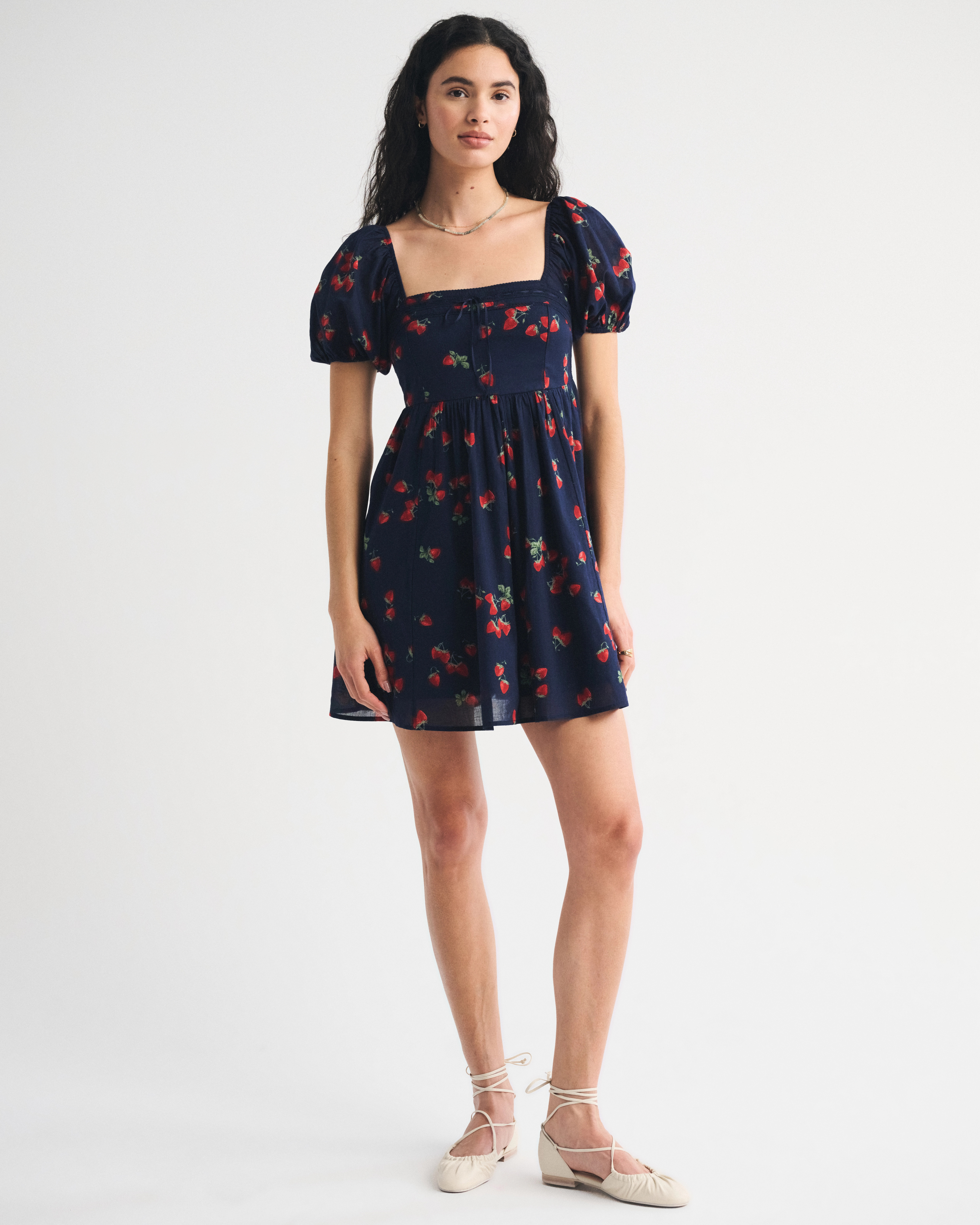 A&F Emerson Puff Sleeve Mini Dress | Abercrombie & Fitch (US)