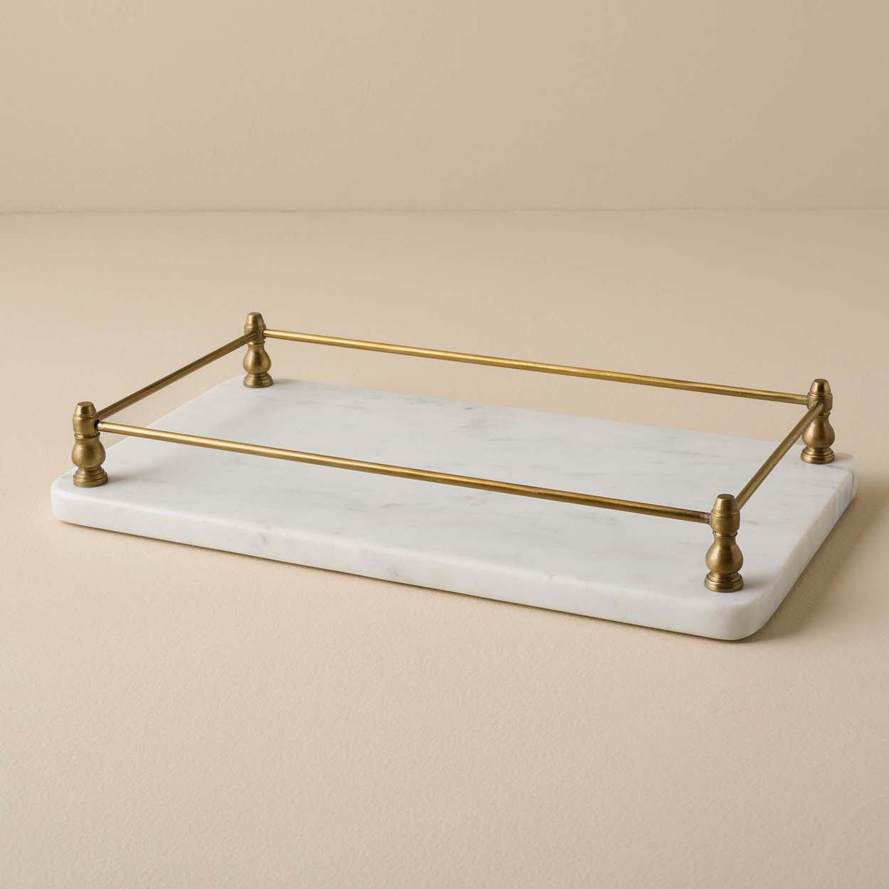 Antique Brass and Marble Vanity Tray | Magnolia