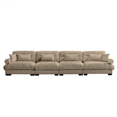 Comfort Oversized Modular Velvet Sectional Sofa Couch With Movable Ottoman,Corner Sectional With Bolstered Armrests, Deep Seat Cloud Couch, Convertibl | Wayfair North America