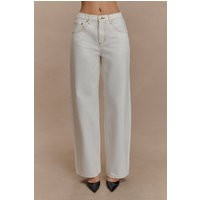 Mannon Mid Rise Denim Jeans - White | MESHKI US