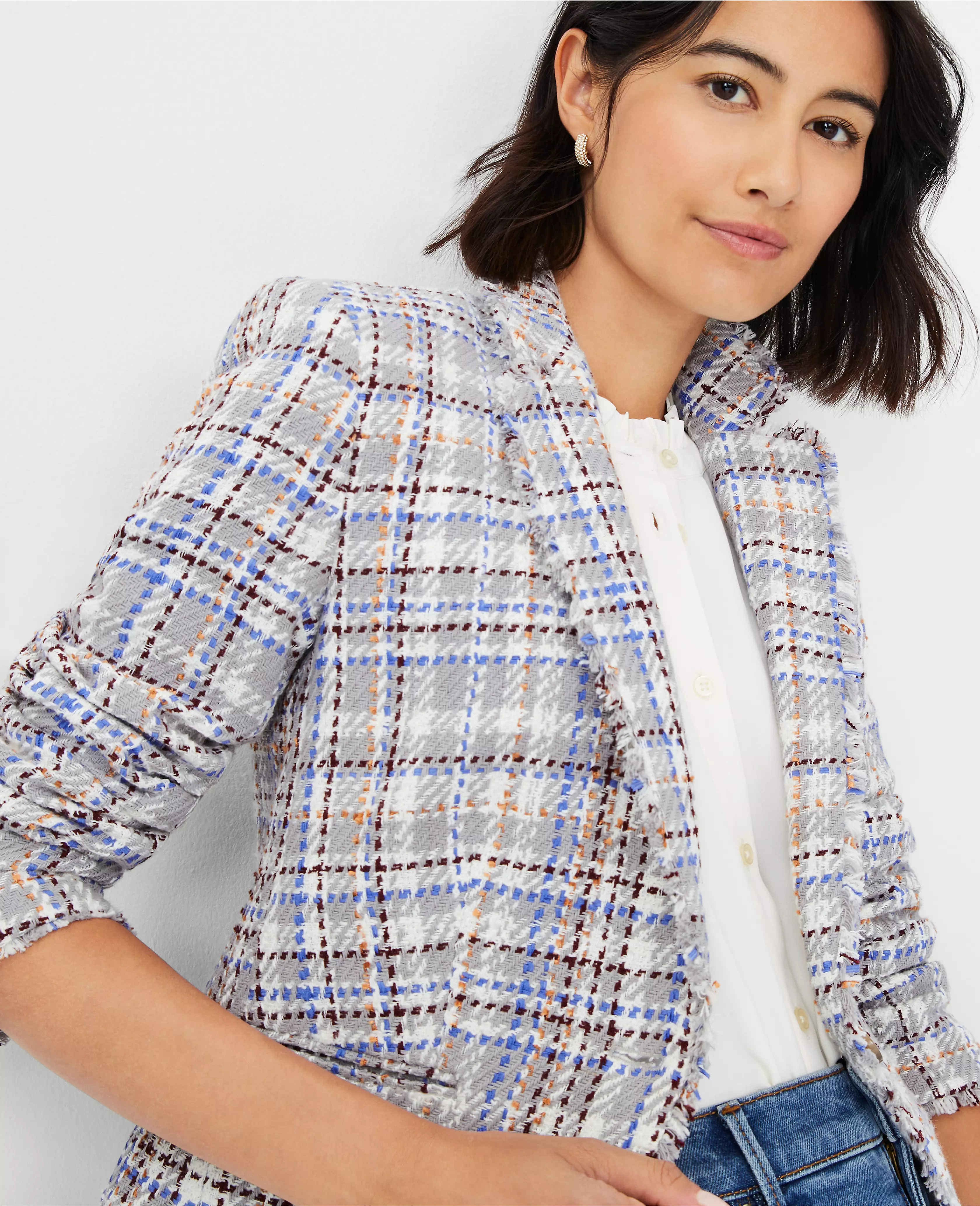 The Newbury Blazer in Plaid Tweed | Ann Taylor (US)