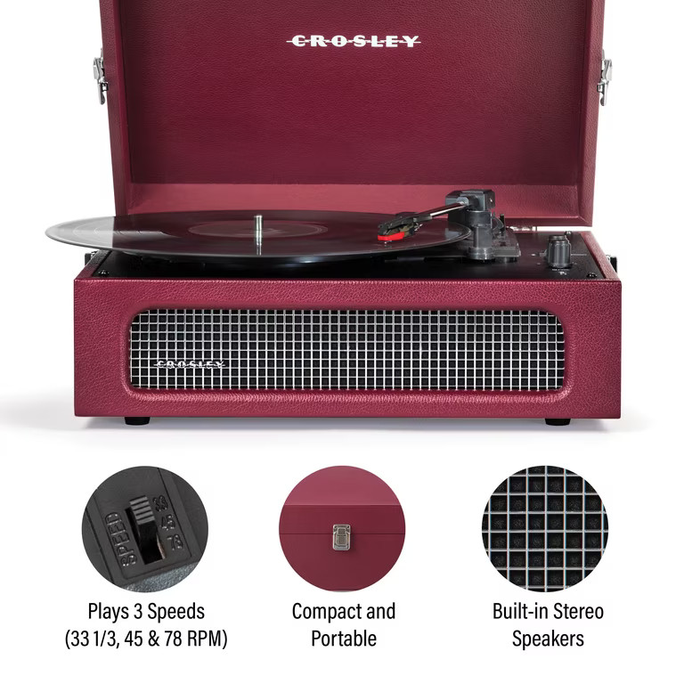 Crosley Voyager Vinyl Record Player with Speakers and Bluetooth - Audio Turntables | Walmart (US)