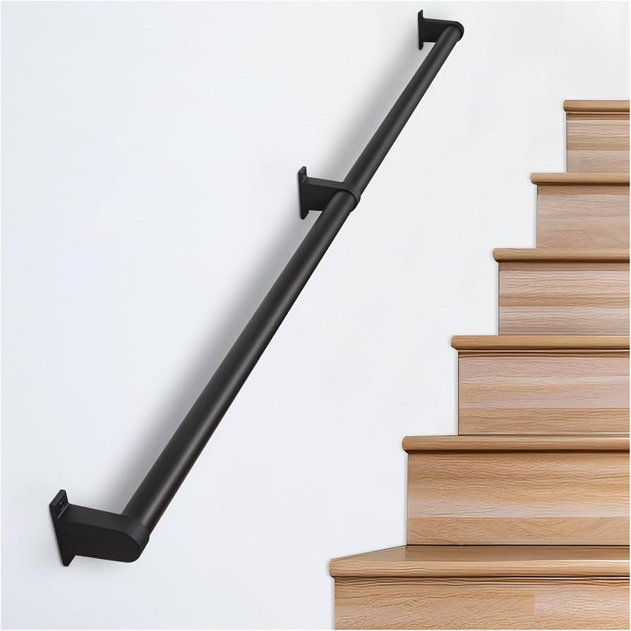 Industrial Stair Railing Metal Hand Rails for Indoor Stairs Wall Mount Staircase Handrails 1.5" P... | Amazon (US)