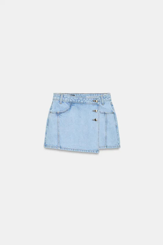 Z1975 WRAP DENIM SKORT | Zara UK