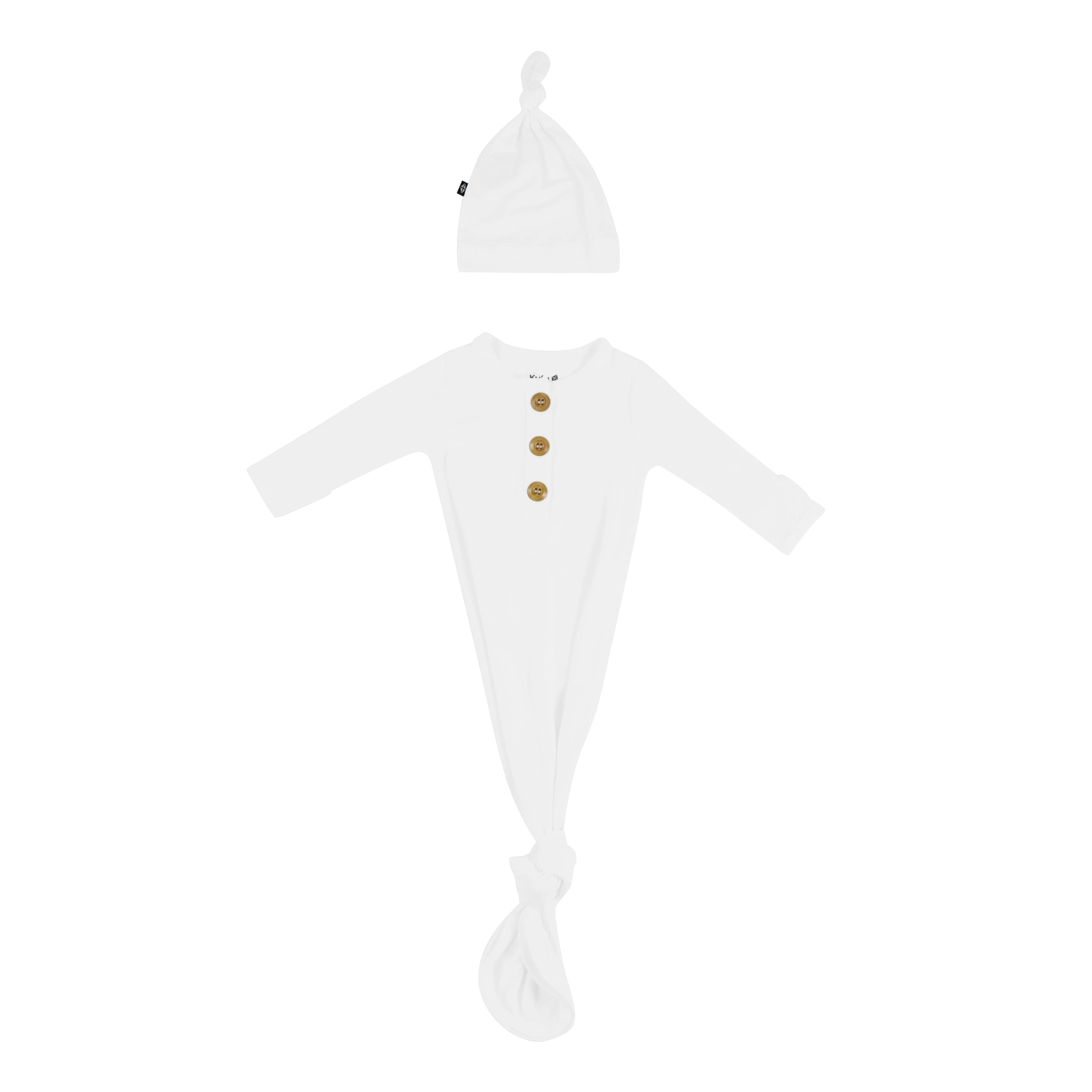 Knotted Gown with Hat Set in Cloud | Kyte BABY