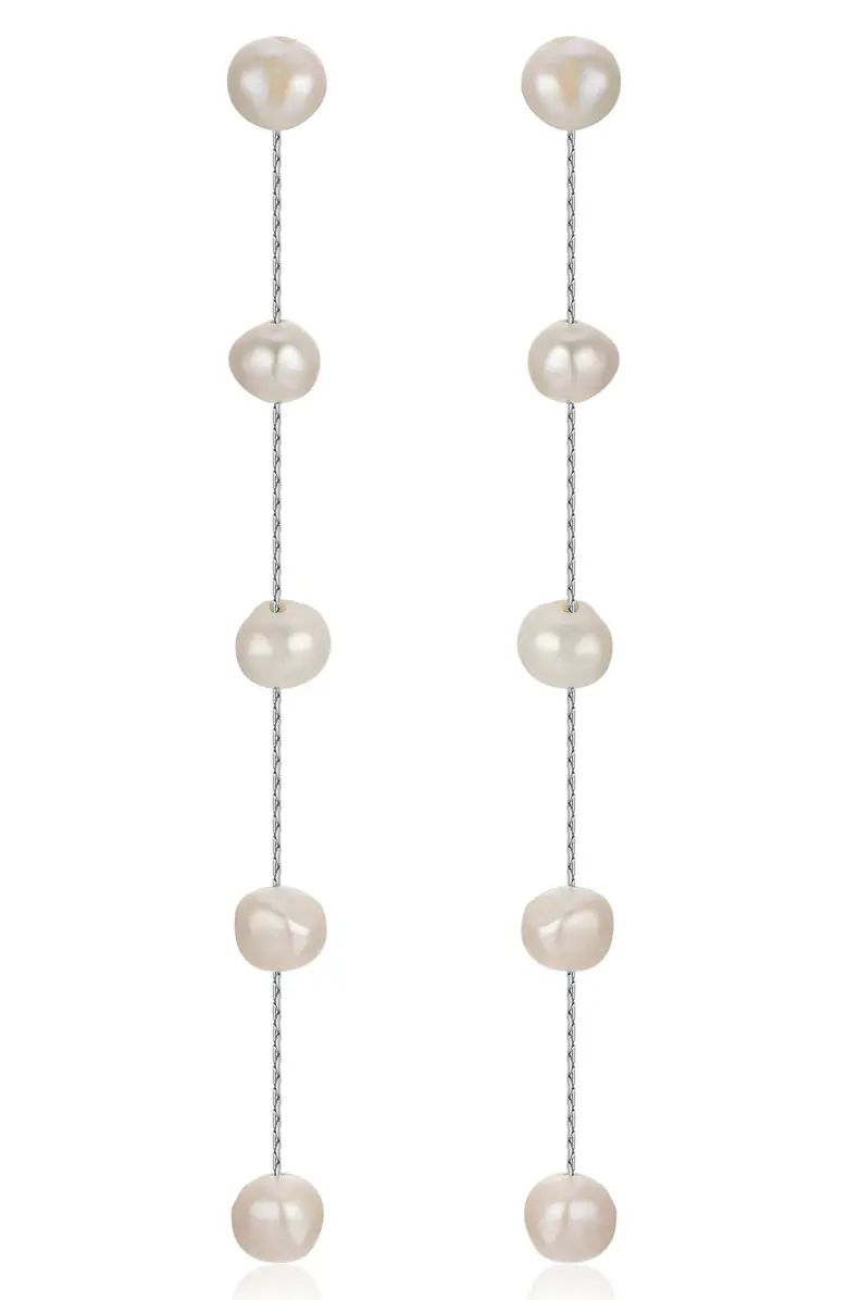 Dripping Freshwater Pearl Linear Drop Earrings | Nordstrom