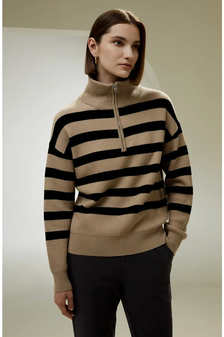 Collared Quarter-Zip Wool Sweater (Women) | Nordstrom | Nordstrom