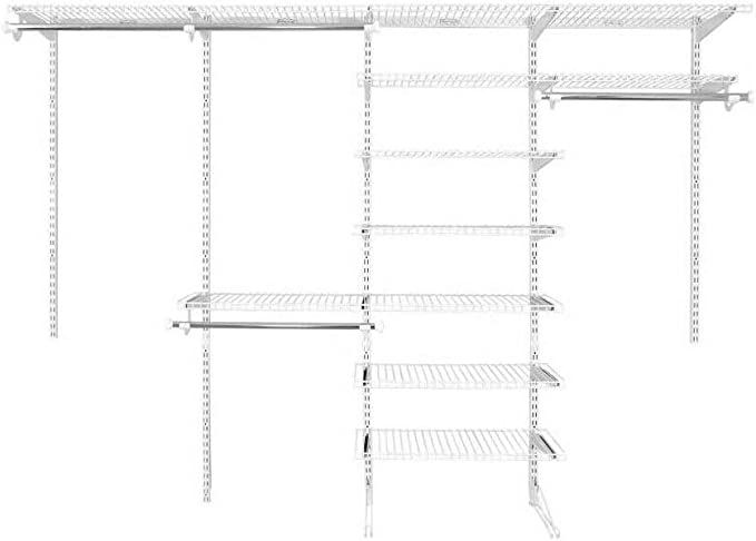 Rubbermaid FastTrack Closet Kit, White, 6-10 Ft., Wire Shelving Kit with Expandable Shelving and ... | Amazon (US)