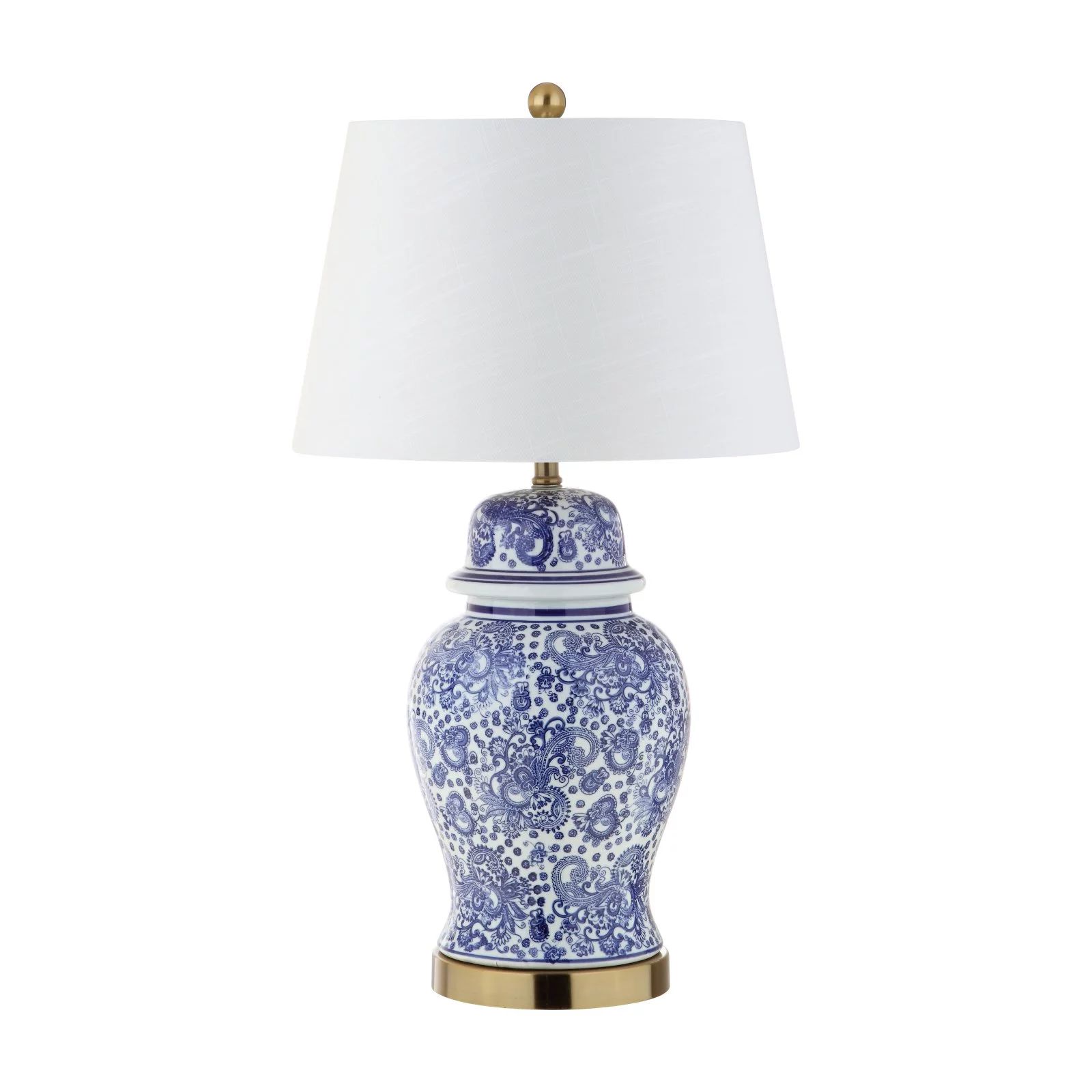 Ellis 29.5" Ceramic LED Table Lamp, Blue, White | Walmart (US)