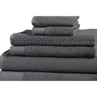 Luxurious soft and absorbent 6 Piece Chevron Towel Set (Grey) | Bed Bath & Beyond