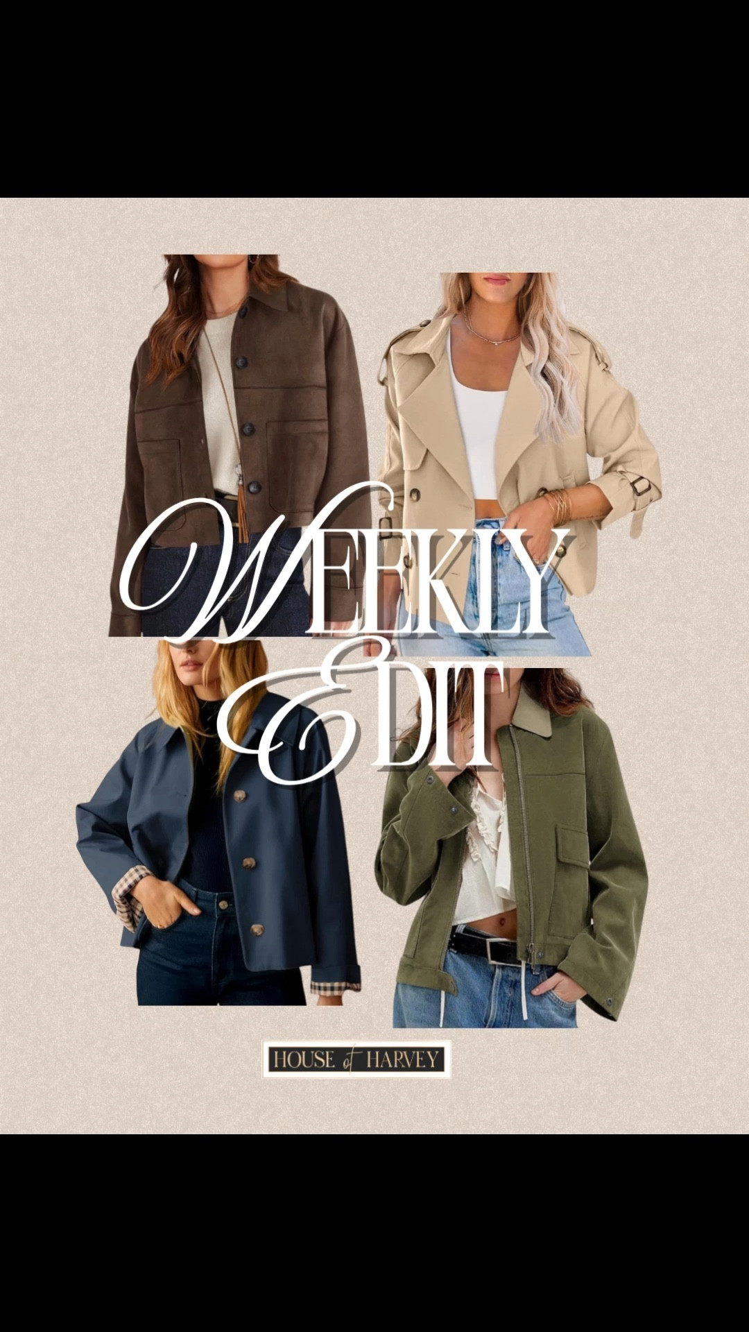 WEEKLY EDIT—this week it’s all about modern everyday is about outfits that feel current but never overdone. Timeless silhouettes, modern details, and easy combinations designed to support real life. Simple pieces, styled intentionally. I found some amazing pieces all from Amazon and under $100! All of these light spring jackets are all so chic. Linked ⬆️

#ltkcreator #ltkfinds #ltkwatchnow #amazon #amazonfinds #spring #springoutfits #springstyle #chic

#LTKSeasonal #LTKgrwm #LTKootd