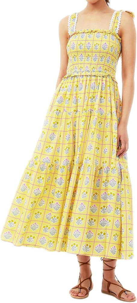 Women Floral Long Dress Boho Tie Shoulder Flowy Sundress Sleeveless Backless Maxi Dress Summer Ho... | Amazon (US)