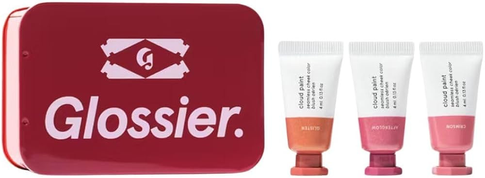 Glossier Mini Cloud Paint Blush Trio Holiday Gift Set: Crimson, Glisten & Afterglow | Amazon (US)