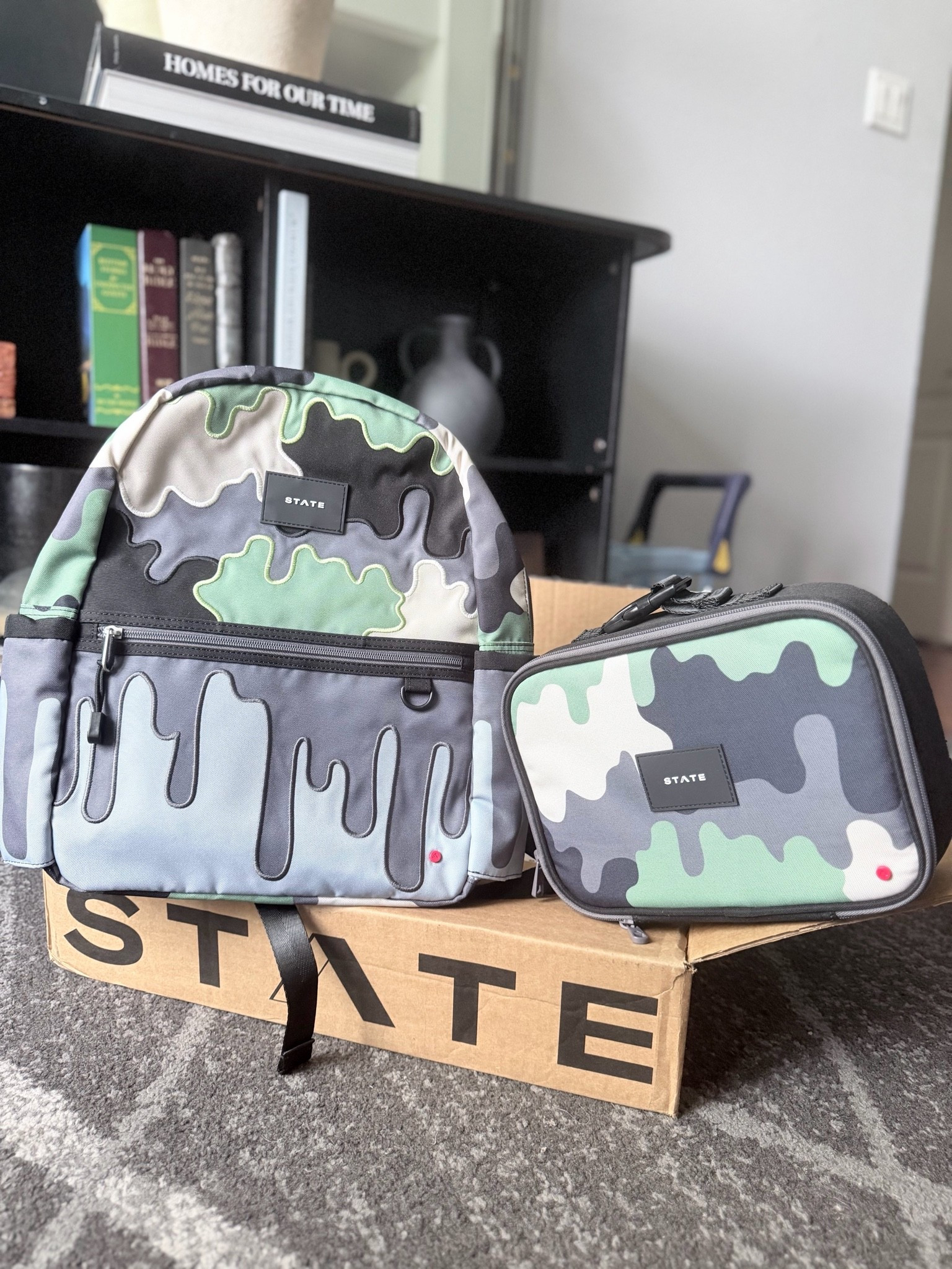 JT’s backpack and lunch box