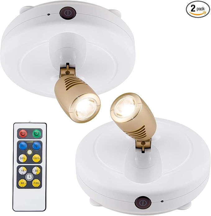 BIGLIGHT Spotlight Battery Operated, LED Puck Light, Dimmable Uplight with Remote, Stick on Accen... | Amazon (US)