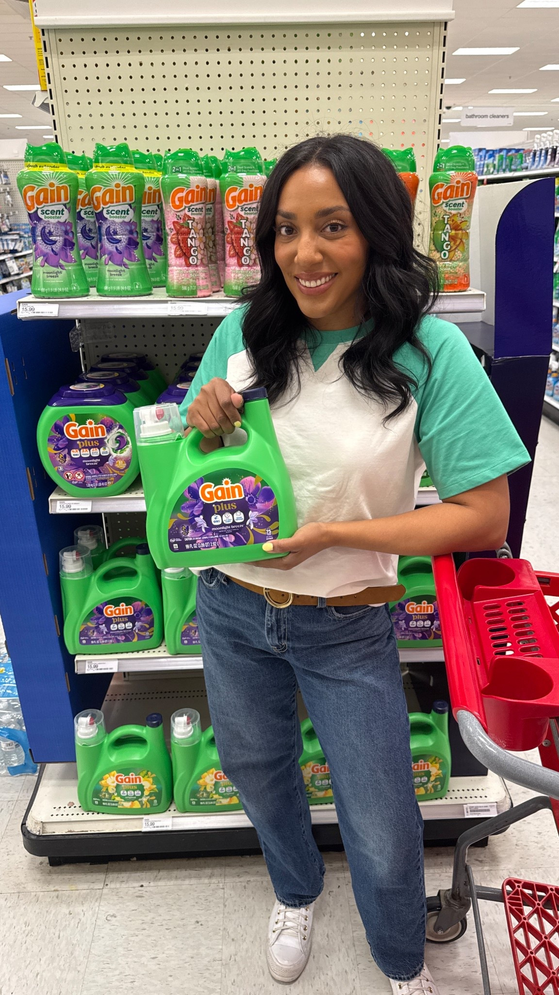 #ad When your love language is quality time, sometimes dates look like a quick @target run to grab the essentials!💜 Today we picked up the new @ilovegain Gain Plus now with Oxi! As a mom of three boys, I need a laundry detergent that’s tough on odor and stains, while also leaving our clothes smelling amazing for days after and now I’ve found it! The Moonlight breeze light floral scent is perfect for the long, summer days ahead. Pick some up on your next Target date! 
#targetpartner #targetstyle #gain #ilovegain 

#LTKKids #LTKmomlife #LTKMens