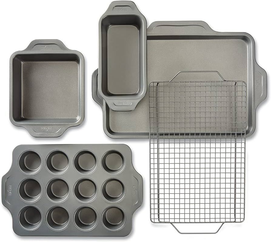 All-Clad Pro-Release Nonstick Bakeware Set including Half Sheet Pan, Cooling & Baking Rack, Round... | Amazon (US)