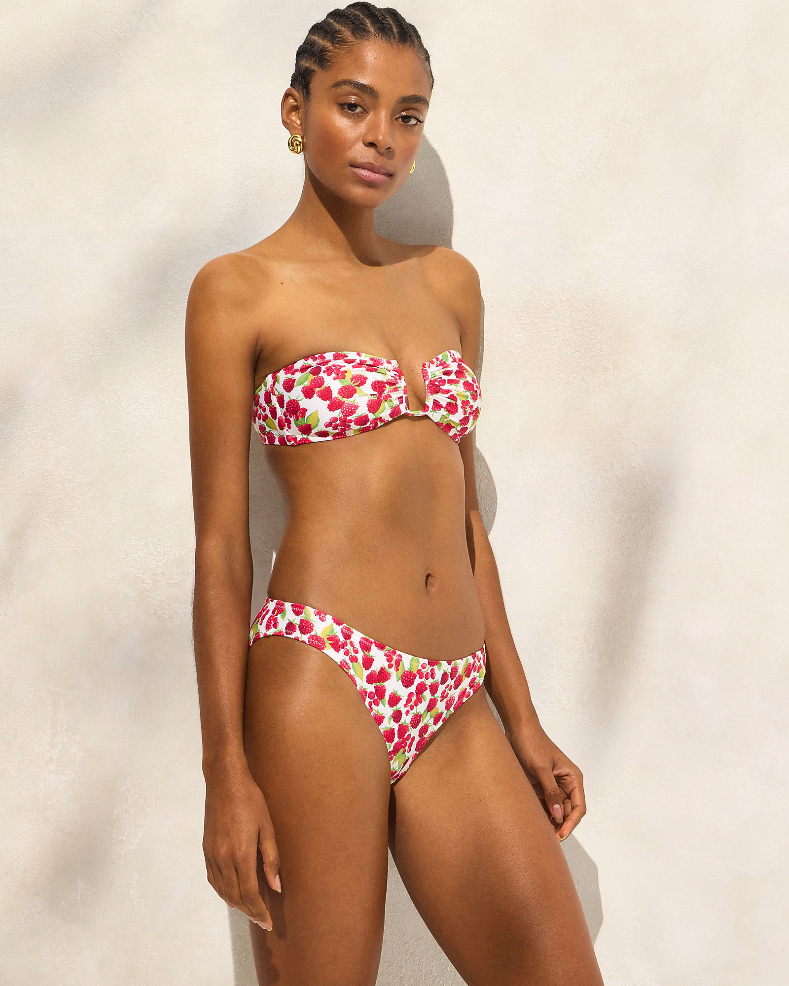 Ronnie bikini bottom in raspberry print | J. Crew US